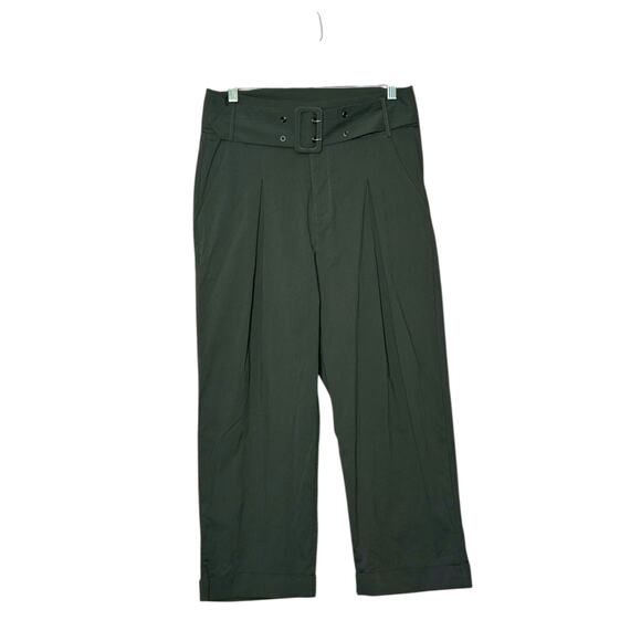 Blush BJ olive green pleated cropped pants size Large - Picture 10 of 12